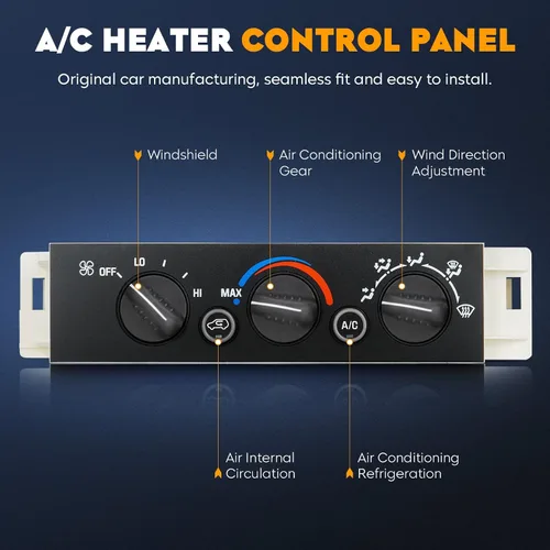 Vista 2 de Panel de control climático del módulo del climatizador A/C para 96-20 Chevy GMC C1500 C2500 C3500 K1500 K2500 K3500, sin interruptor