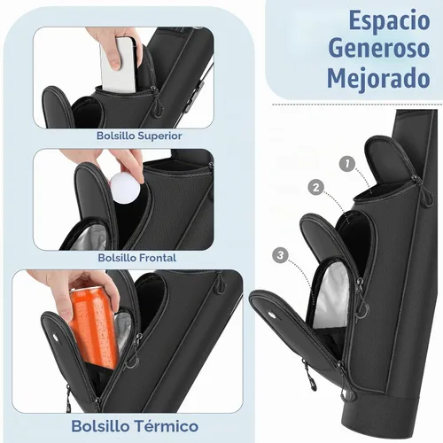 Vista 6 de Findway Bolsa de Soporte de Golf, [Espacio Generoso Mejorado] Bolsa de Golf Pequeña para Campo de Práctica, Par 3 y Campos Ejecutivos, Bolsa Ligera