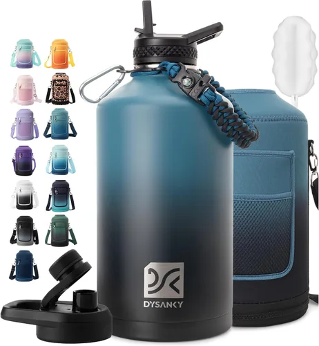 Vista 28 de DYSANKY Botella de agua aislada de 32 onzas, metal al vacío de acero inoxidable grueso, jarra de agua deportiva portátil para gimnasio y senderismo