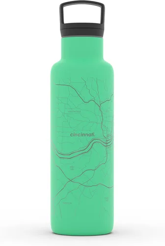 Vista 14 de Well Told Botella de agua aislada con mapa de Washington DC grabado, botella de acero inoxidable grabada (21 onzas, blanco) botella aislada de mapa