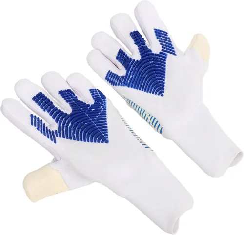 Vista 6 de Guantes de portero de fútbol con fuerte agarre en la palma, protección adicional para los dedos, material de látex antideslizante y nailon, diseño
