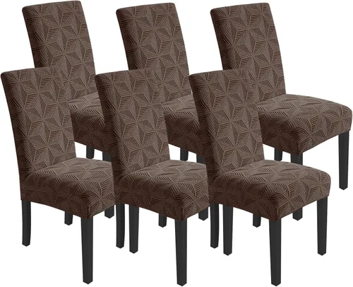 Vista 21 de YEMYHOM Funda elástica para silla con respaldo de 1 pieza con diseño jacquard más reciente, funda para silla con respaldo antideslizante, protector
