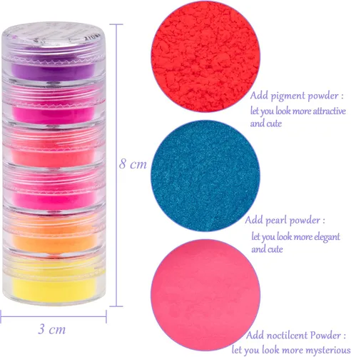 Vista 2 de Duufin 36 colores de pigmento de uñas en gel acrílico pigmentos coloridos luminosos iridiscentes con purpurina perlado de alto brillo halo en polvo