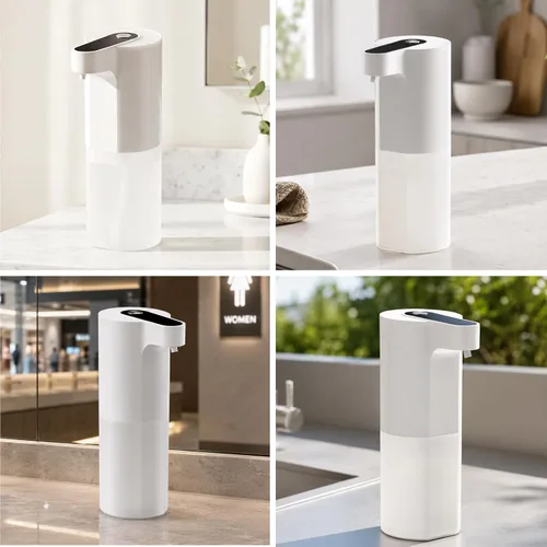 Vista 7 de Dispensador automático de jabón sin contacto, dispensador de jabón líquido y espumoso, dispensador de jabón de manos inteligente recargable por USB
