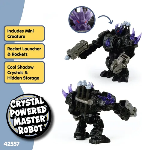 Vista 2 de Schleich Shadow Master Robot, para niños de 7 años en adelante ELDRADOR Juego con función de disparo, torso giratorio y cubierta secreta, idea