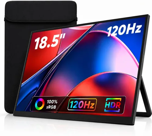 Vista 10 de Monitor portátil de 15.6 pulgadas, pantalla IPS 1080P FHD 60Hz, 72% sRGB HDMI USB-C monitor externo para laptop, PC, MacBook, teléfono, Xbox PS5/4