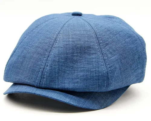 Vista 4 de Newsboy cap baker boy hat for men's cotton summer sun slouchy spring trendy blue (M=7 1/8=22 1/4=57)