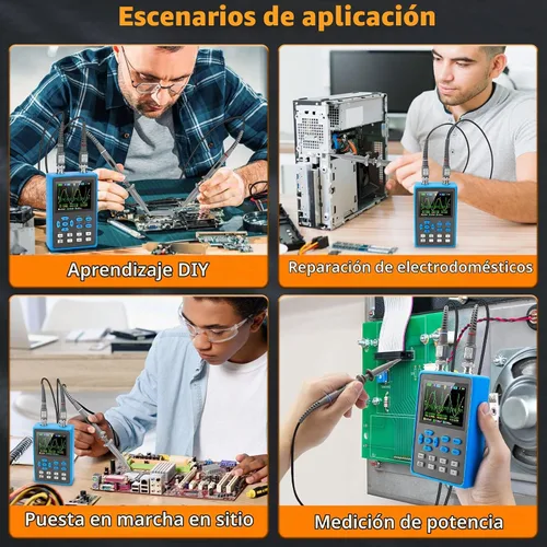 Vista 8 de DSO2512G Kit de osciloscopio digital de mano LCD - 2 canales 2.8 "TFT Mini Osciloscopio automotriz Ancho de banda 120Mhz Osciloscopios digitales