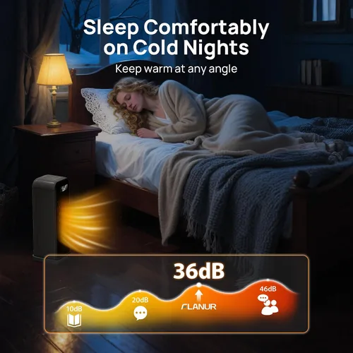 Vista 6 de FLANUR Calentadores de espacio para uso en interiores, calentador eléctrico portátil inteligente con termostato, WiFi y control de voz, temporizador