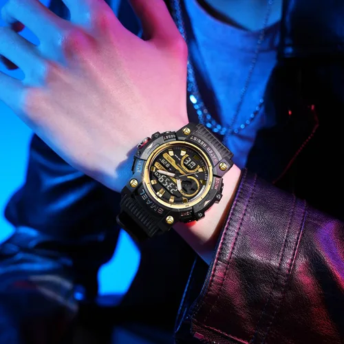 Vista 6 de KXAITO Relojes deportivos para hombre, impermeables, militares, con fecha, tácticas, LED, alarma facial, cronómetro, para hombre