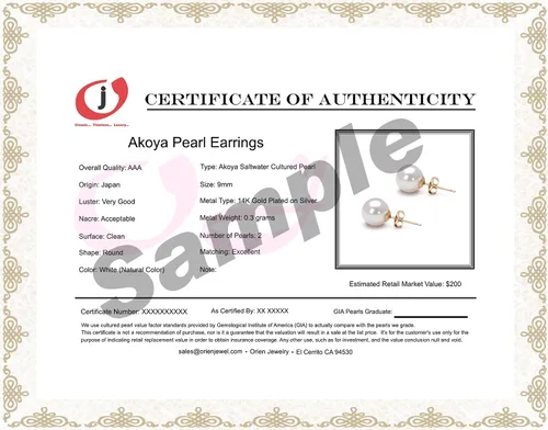 Vista 4 de 0.197-0.394 in Akoya japonesa Cultivada Perla Pendientes Stud para Mujer AAA Blanco Pendientes Plata Sterling Silver Setting - Orien Jewelry