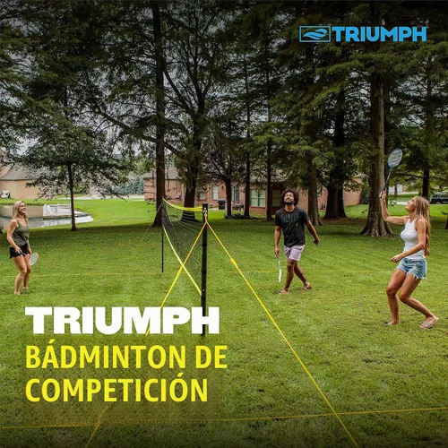 Vista 2 de Triumph Sports Badminton Set for Backyard & Outdoors with 4 Badminton Rackets, 3 Birdies, Net, Boundary Lines & Carry Bag