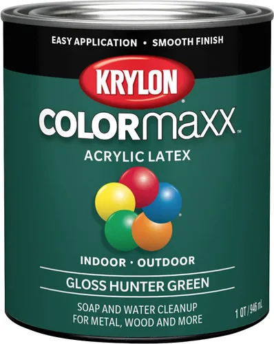 Vista 15 de Krylon K05647007 COLORmaxx - Pintura acrílica de látex para uso en interiores y exteriores, 1 cuarto de galón (paquete de 1), negro, 31 onzas