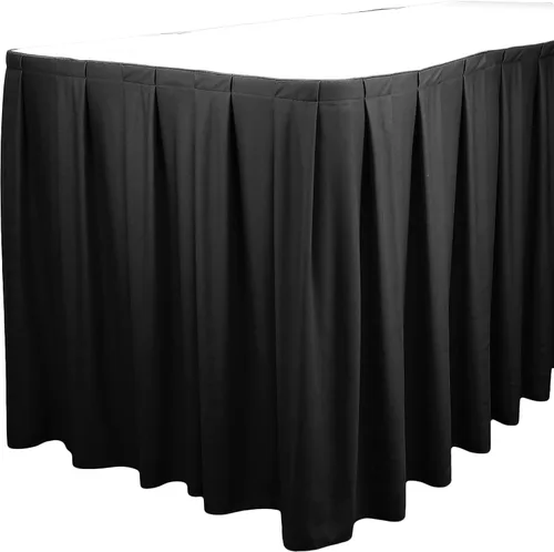 Vista 10 de TableLinensforLess Faldón de mesa de poliéster, altura de mesa (13 pies, plisado, bosque)