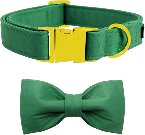 Vista 54 de Collar de perro a cuadros de búfalo amarillo otoñal con pajarita elegante Otoño-Lazo-Cuadros Amarillo