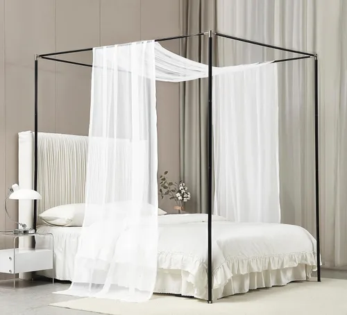Vista 9 de Akiky Cortinas de Dosel de Cama con Luz Bufanda de Dosel de Cama de Princesa para Marco de Cama Metálico/Marco de Cama de Madera
