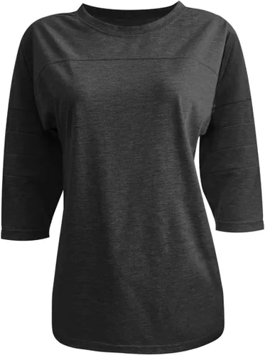 Vista 3 de Dailiup Camisetas casuales de manga 34 para mujer, holgadas, cuello redondo, lindas, blusas básicas