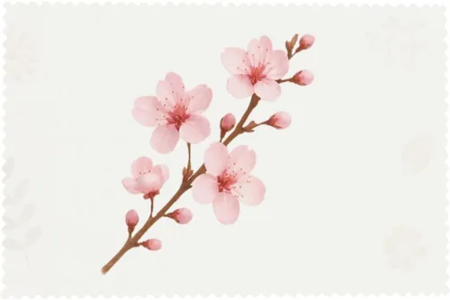 Vista 8 de Rectangular Placemats Set of 4, Heat Resistant Cherry Blossom Branches Printed Kitchen Dining Table Mats