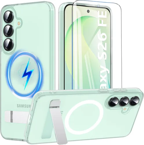 Vista 45 de Funda OWKEY Samsung Galaxy A13 5G, Funda Magnética para Teléfono con Soporte y Protector de Pantalla, Funda Protectora Antihuellas y a Prueba de A13