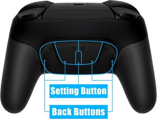 Vista 13 de eXtremeRate Back Buttons Attachment for Nintendo Switch Pro Controller, Clear Black Back Paddles Programable RISE4 Remap Kit for Switch Pro