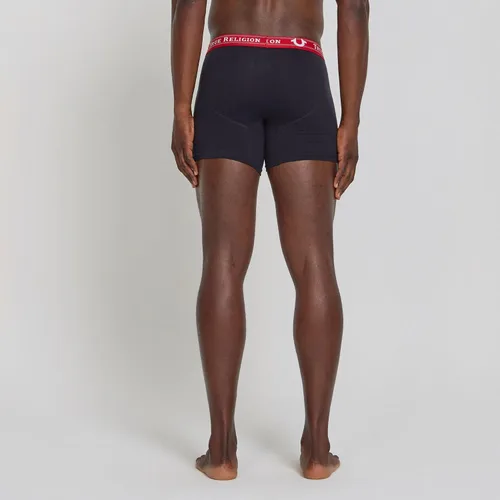 Vista 7 de True Religion Mens Boxer Briefs Cotton Stretch Underwear for Men Pack of 4 Negro