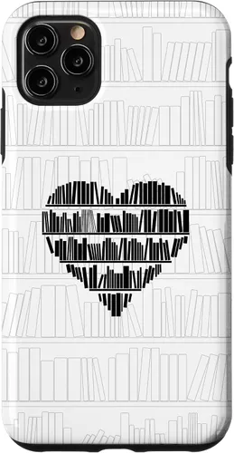 Vista 13 de Bookworm Book Lover Minimalist Heart White Case for iPhone 17