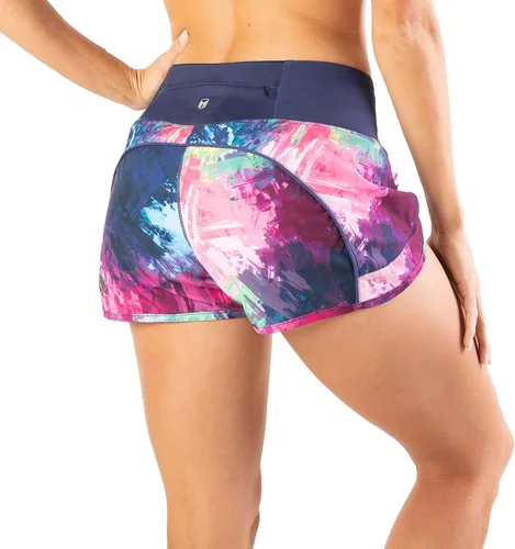 Vista 4 de Tough Mode - Pantalones cortos para mujer, ligeros, con forro de malla, 3 pulgadas, bolsillo con cremallera, para hacer ejercicio, correr