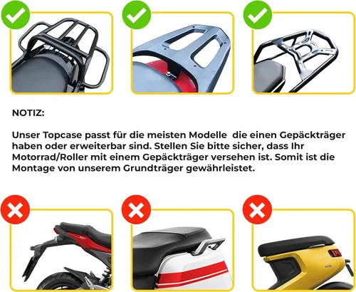 Vista 9 de BREMER SITZBEZÜGE Maletín para Moto Top Case 52 lt Práctica Versátil y Robusta
