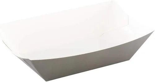 Vista 2 de Restaurantware Bio Tek - Botes de comida de 1 libra, 200 bandejas desechables de papel – Botes de comida de papel gris resistentes a la grasa