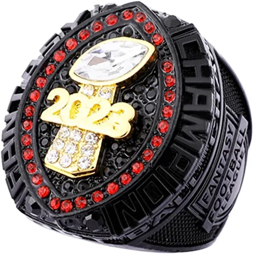 Vista 2 de Anillo de campeonato de fútbol de fantasía 2023 Premio Trofeo Premio Deporte MVP Ganador Campeón Anillo
