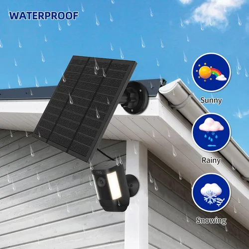 Vista 6 de Paneles solares para cámara Ring al aire libre inalámbrica (Nueva Generación) Cargador de panel solar de 5W 5V con USB-C y enchufe para Spotlight