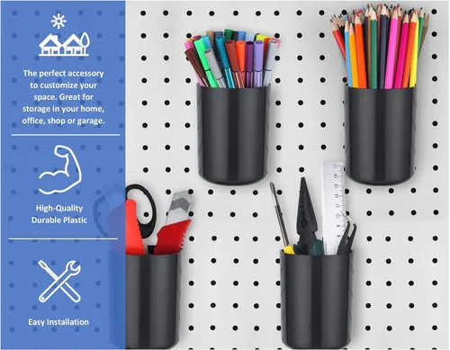 Vista 2 de JSP Manufacturing Tablero de clavijas de plástico de 3 pulgadas para colgar tazas, organizador de almacenamiento, manualidades, oficina