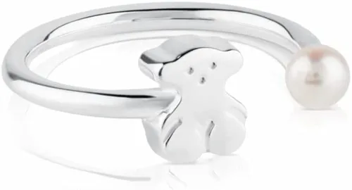 Vista 2 de TOUS Sweet Dolls - Anillo de plata de ley con oso y perla cultivada de agua dulce, 0.2 in