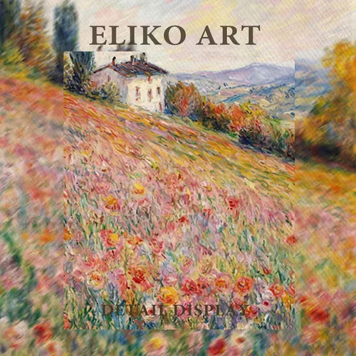 Vista 7 de Eliko Claude Monet - Lienzo enmarcado para pared, pintura de molinos de viento y flores, arte de pared enmarcado, impresionista, famosas