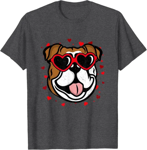 Vista 29 de Bulldog Valentine - Camiseta para amantes de las gafas de sol para perros, Negro