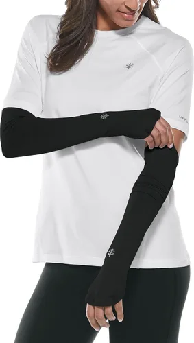Vista 5 de Mangas de brazo de rendimiento para mujer - Protección solar UPF 50+ - Backspin Negro