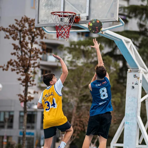 Vista 5 de Pelota de baloncesto de cuero PU JIUERYUN – Talla oficial 7 (29,5 pulgadas), Talla 6 (28,5 pulgadas), Talla 5 (27,5 pulgadas), pelota de cumpleaños