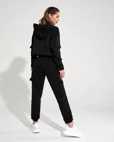 Vista 4 de Bona Fide Pantalones deportivos de cintura alta para mujer, pantalones deportivos para entrenamiento y yoga, cómodos pantalones holgados