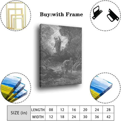 Vista 2 de 20 obras maestras por Gustave Dore - Póster artístico de Adán y Eva expulsados del Edén y arte de pared, póster moderno para decoración
