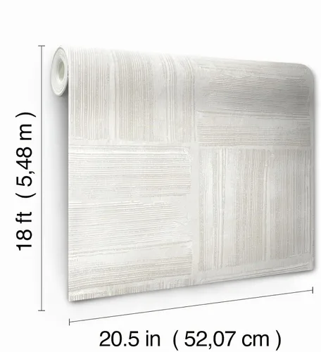 Vista 5 de RoomMates Papel pintado de yeso cuadrado dimensional beige despegar y pegar, RMK12680PLW