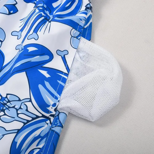 Vista 5 de MADHERO Traje de baño para hombre, estilo vintage, floral, de secado rápido, con forro de malla