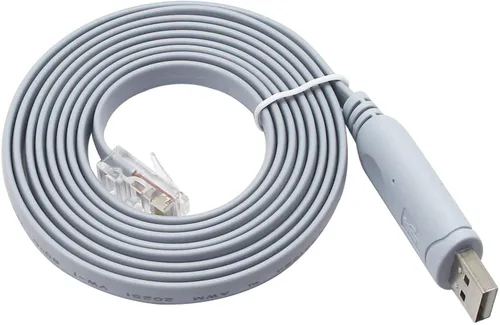 Vista 6 de Cable de consola Cisco de 9 pines DB9 hembra Serial RS232 a RJ45 macho Cat5 Ethernet LAN Rollover Cable de conmutador Cisco (DB9P a RJ45 1.8M)