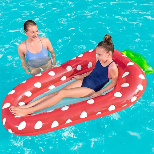 Vista 4 de Bestway Colchoneta Hinchable Frutas con Red Color Surtido 178x103/186x112 cm +6 Años Playa y Piscina 43644