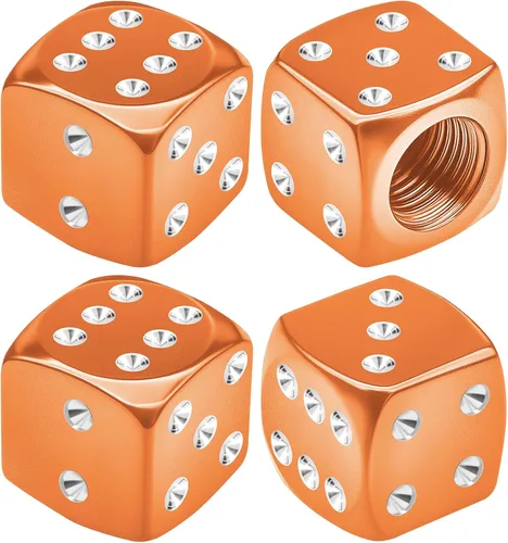 Vista 9 de 4 tapas de vástago de válvula de neumático estilo dado, tapas de neumáticos de automóvil, cubiertas de válvula de rueda de aleación de aluminio