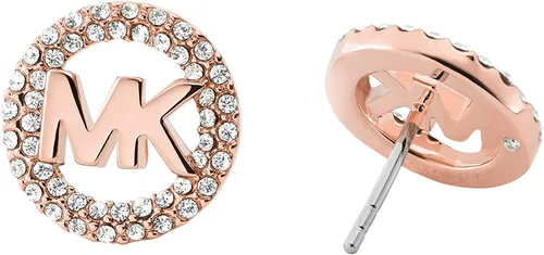 Vista 2 de Michael Kors - Aretes tipo dormilona de acero inoxidable con detalles de cristal