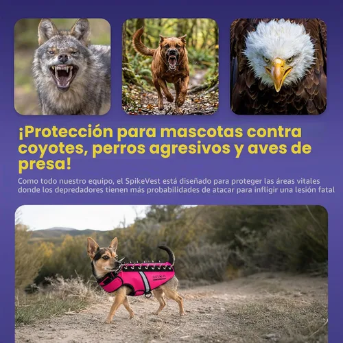 Vista 5 de CoyoteVest SpikeVest - Arnés para perro, fabricado en los Estados Unidos Rosado