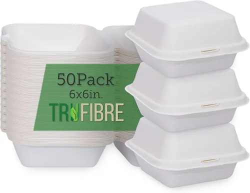 Vista 10 de Recipientes desechables blancos con tapas, cajas para llevar concha, pasteles bento, postres, sándwiches, recuerdos de fiesta, eventos, 6 x 6