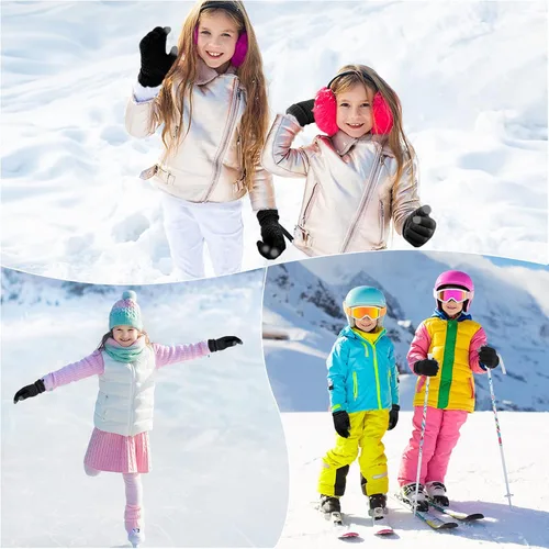Vista 7 de 4 pares de guantes de punto para pantalla táctil de invierno para niños