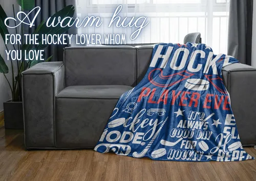 Vista 6 de InnoBeta Regalos de hockey para niños y hombres, mantas de franela de cama de 50 x 65 pulgadas para Navidad, regalos de hockey para niños de 8 a 12