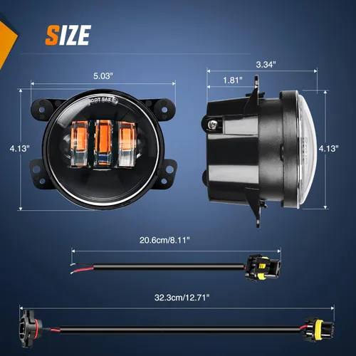 Vista 6 de Nilight Conjunto de Luces LED de Niebla de 4 Pulgadas Compatible con 2007 2008 2009 2010 2011 2012 2013 2014 2015 2016 2017 2018 Jeep Wrangler JK